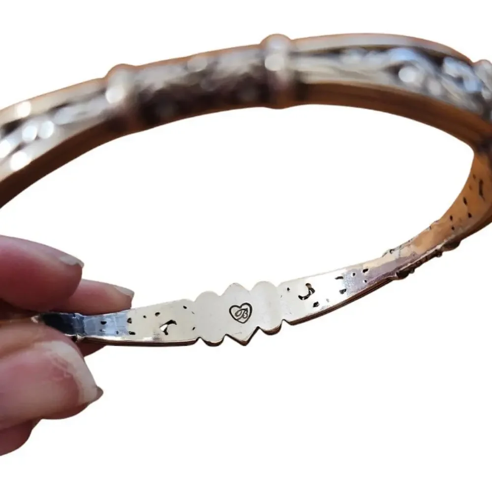Brighton Zoe clear Swarovski crystal‎ silverplated bangle bracelet